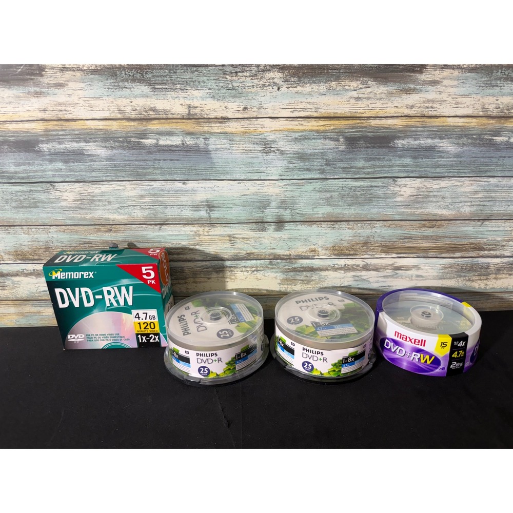 Philips Maxell Memorex Blank DVD‎ Bundle 70ct DVD+R DVD-RW DVD+RW 4.7GB New